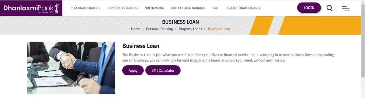 Dhan Laxmi BankBusiness Loan Online Apply in Hindi