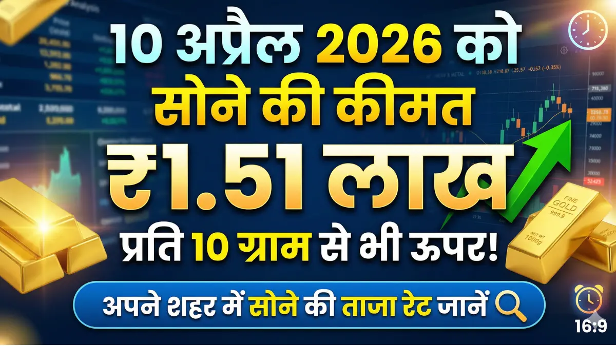 10 अप्रैल 2026 को सोने की कीमत